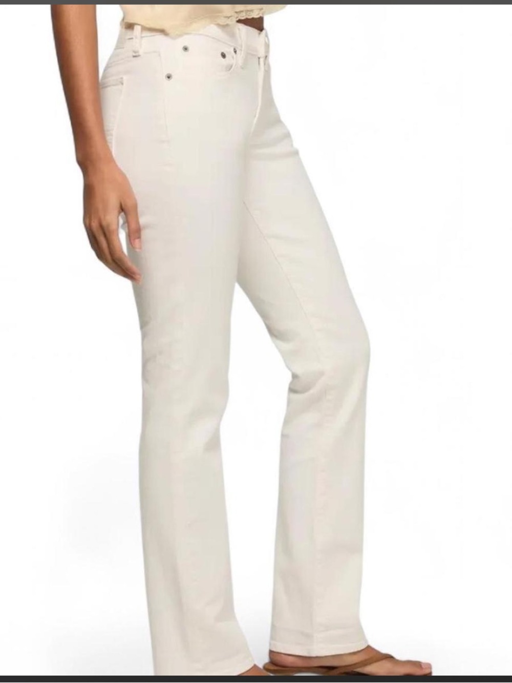 White Straight-Leg Jeans